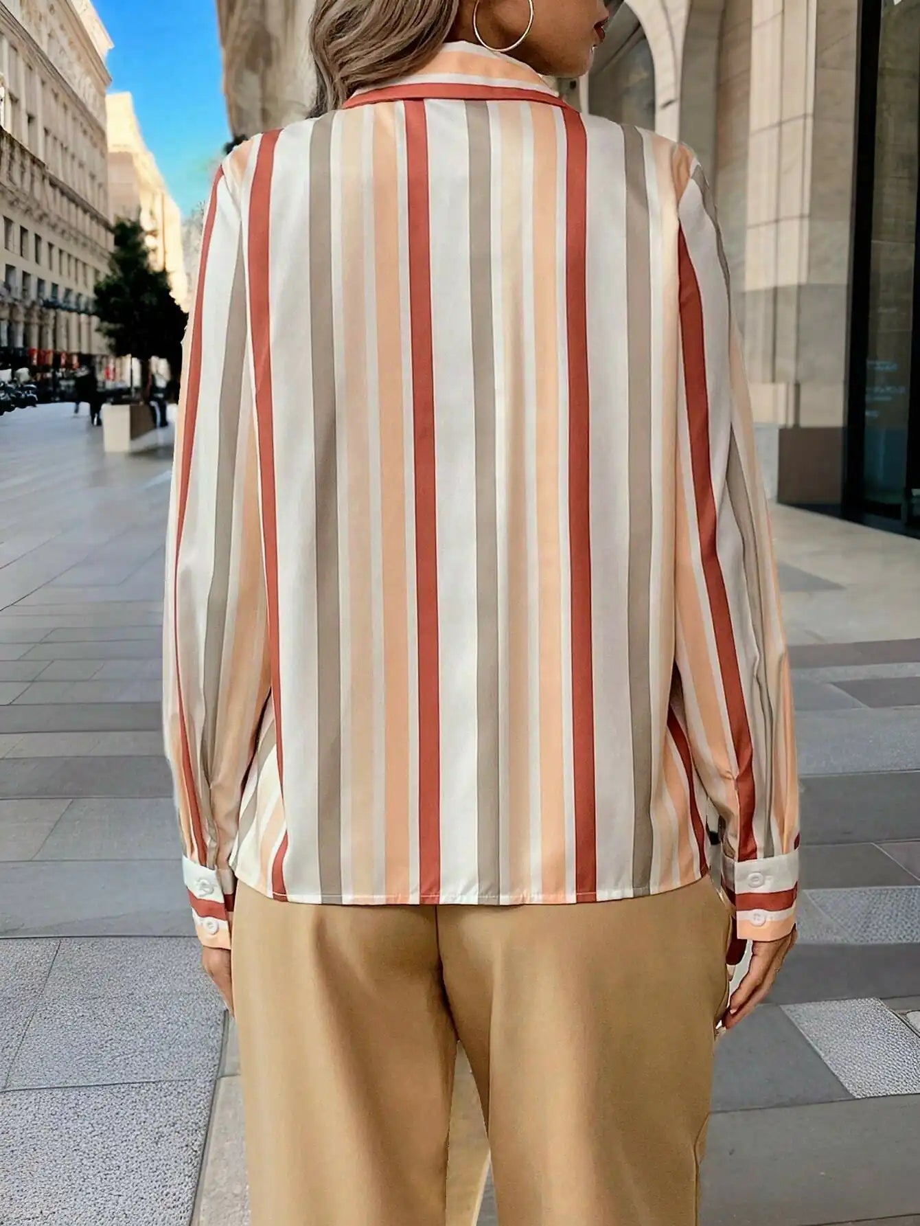 Camisa listrada de Cetim