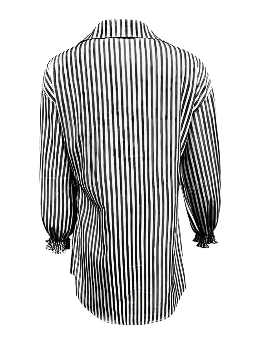 Camisa Feminina com Estampa Listrada Colorida