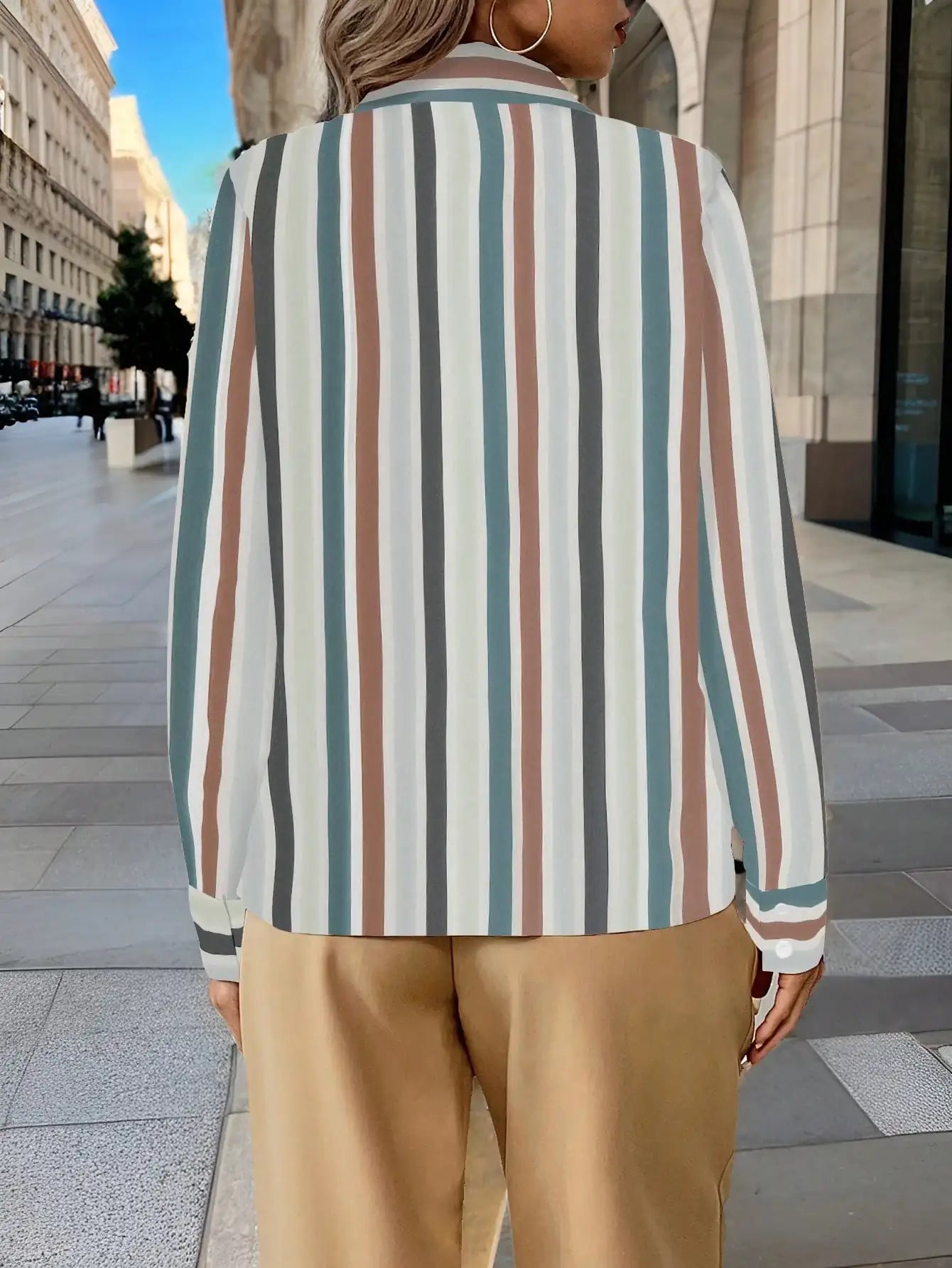 Camisa listrada de Cetim