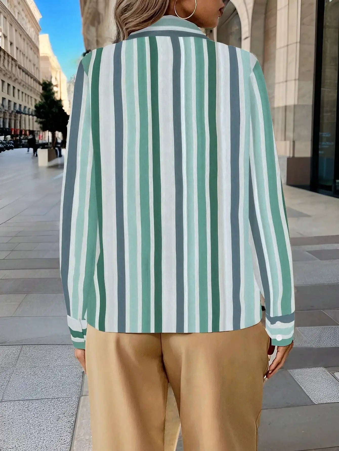 Camisa listrada de Cetim