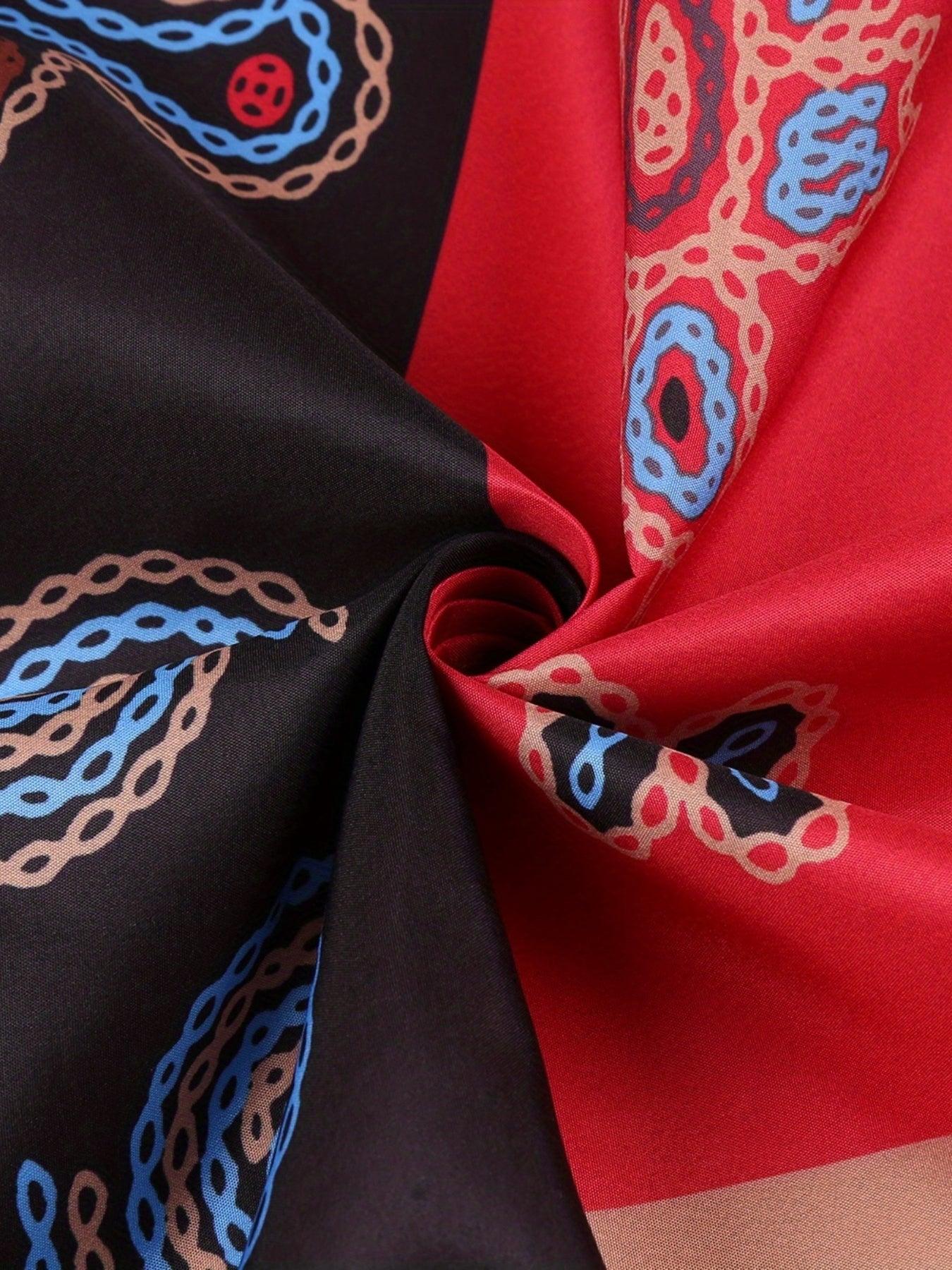 Vestido Estampado Étnico com Decote em V