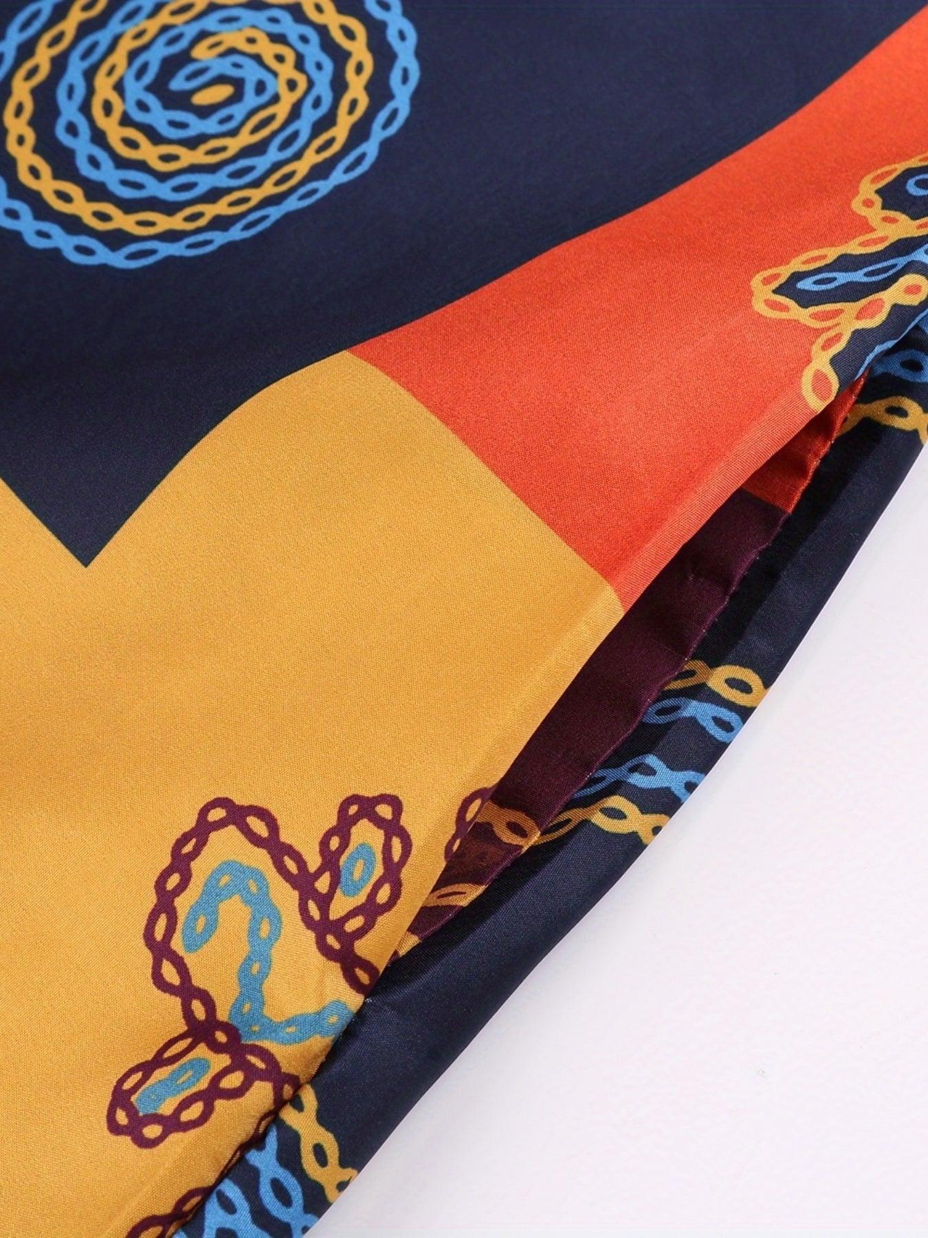 Vestido Estampado Étnico com Decote em V