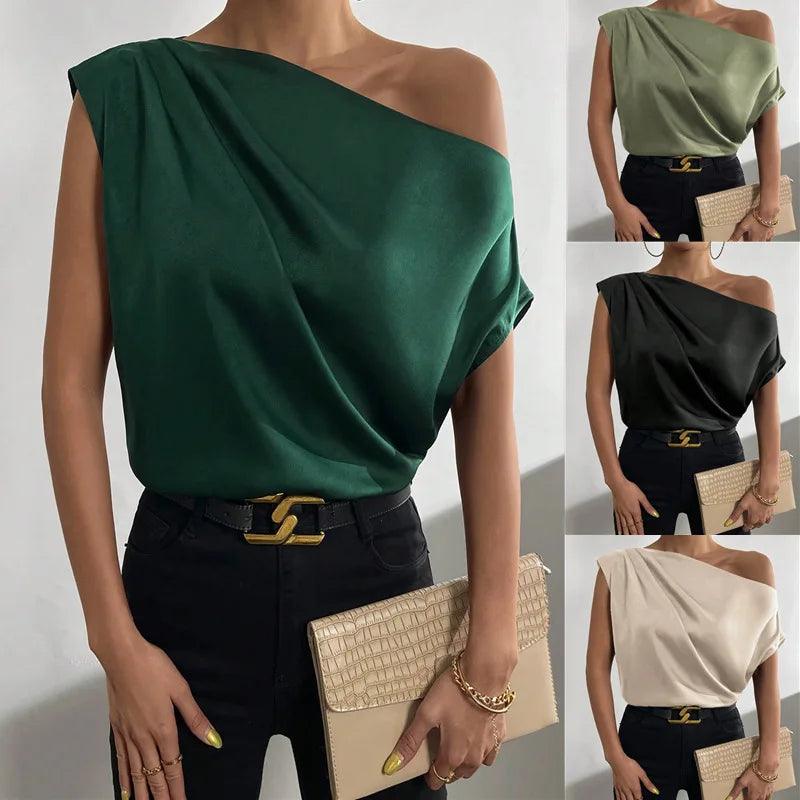 Blusa Assimétrica de Ombro Único