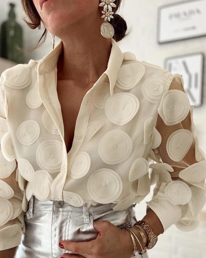 Blusa Feminina Elegante com Padrão Floral e Malha