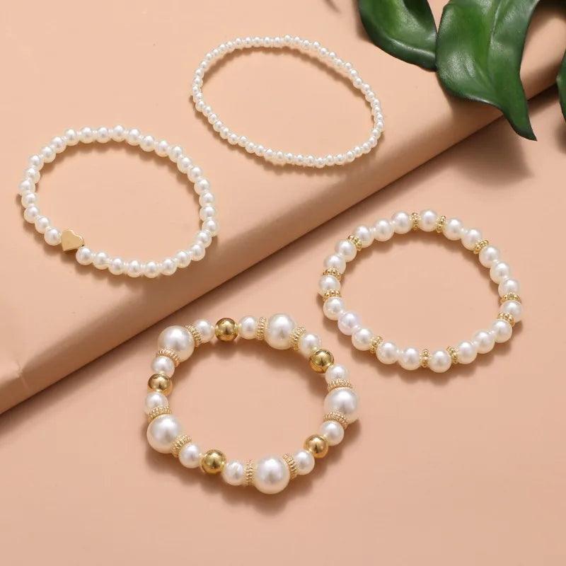 Conjunto de Pulseiras de Pérolas