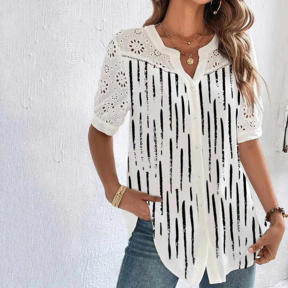 Blusa Verão Com Detalhe Em Renda