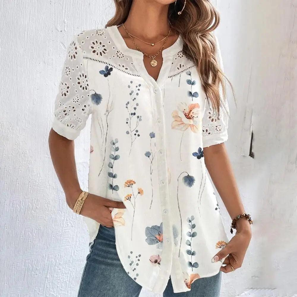 Blusa Verão Com Detalhe Em Renda