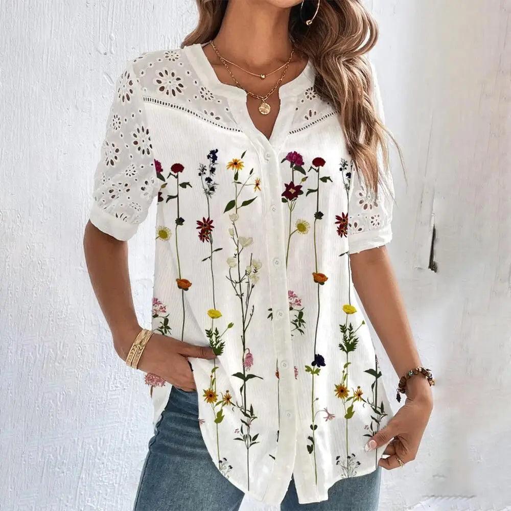 Blusa Verão Com Detalhe Em Renda