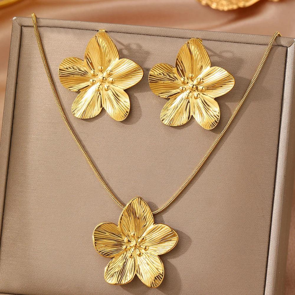 Conjunto de Joias Francês Vintage - Brinco e Colar