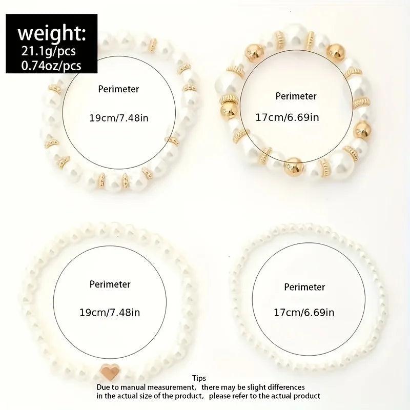 Conjunto de Pulseiras de Pérolas