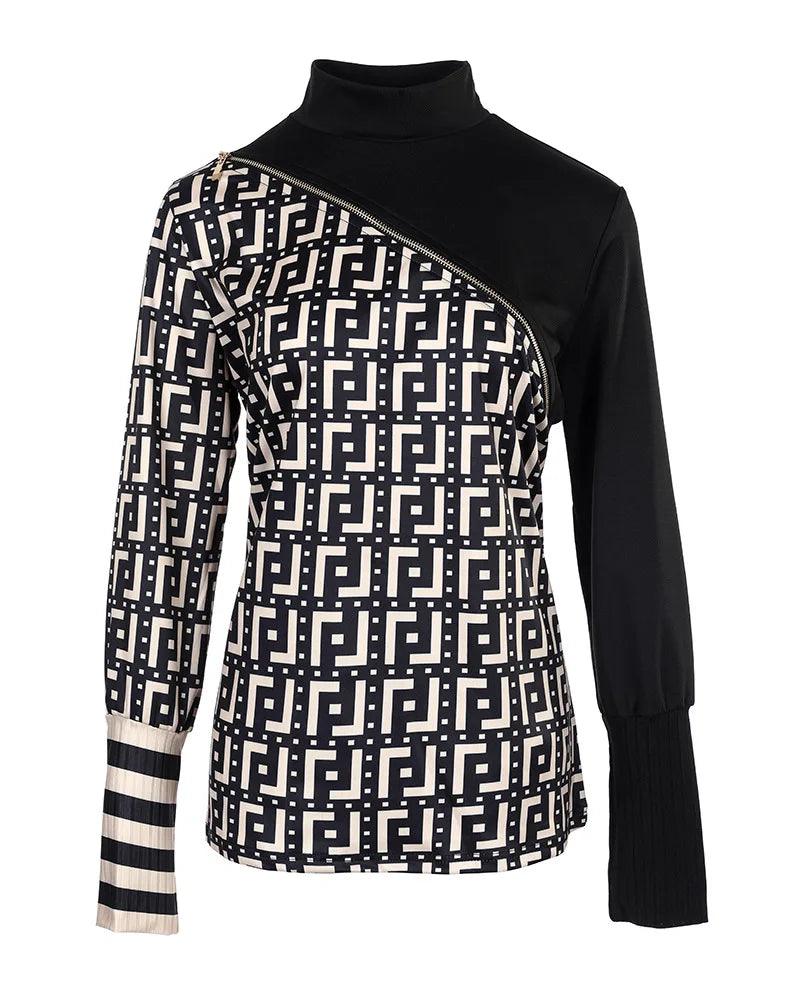 Blusa de Manga Longa com Zíper