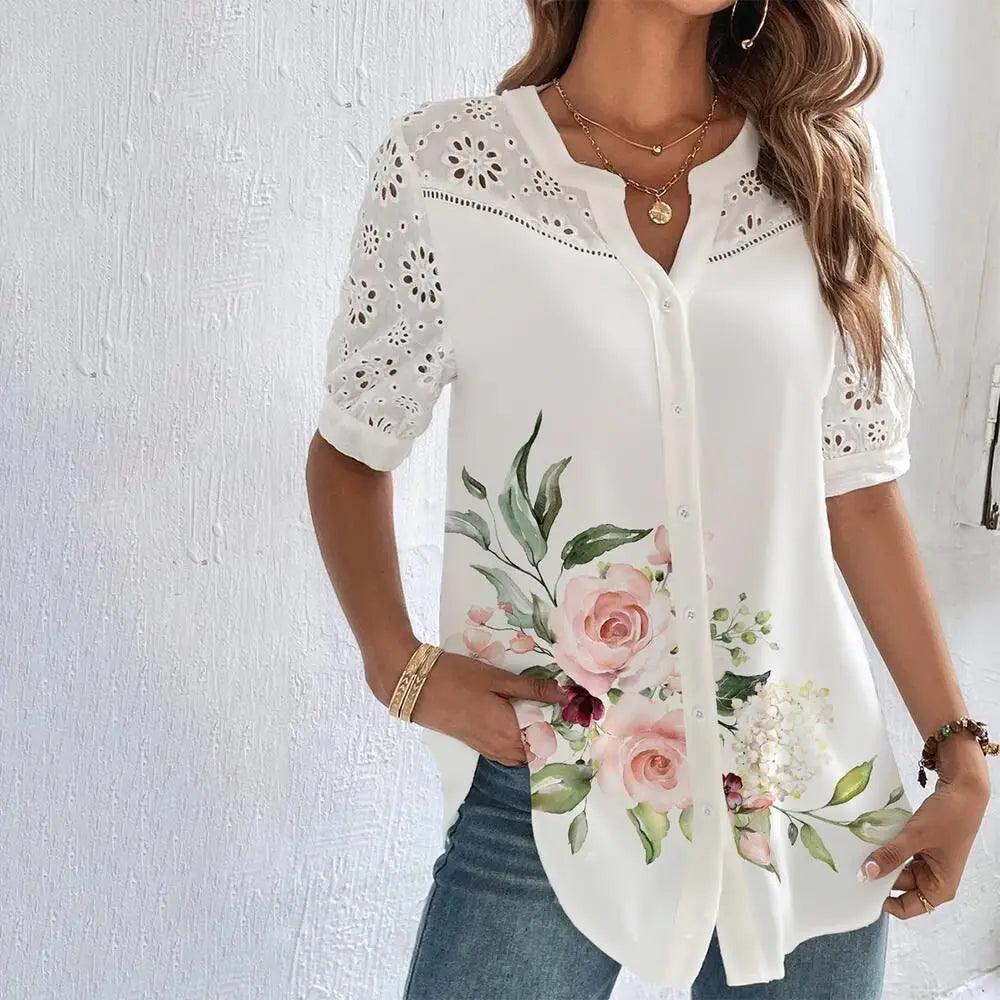 Blusa Verão Com Detalhe Em Renda
