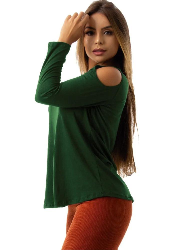 Blusa Ombro Nu Com Manga Longa Fitness Feminino Tapa Bumbum Blusinha Alta Qualidade Usar Sobre Top Academia Luxo Conforto