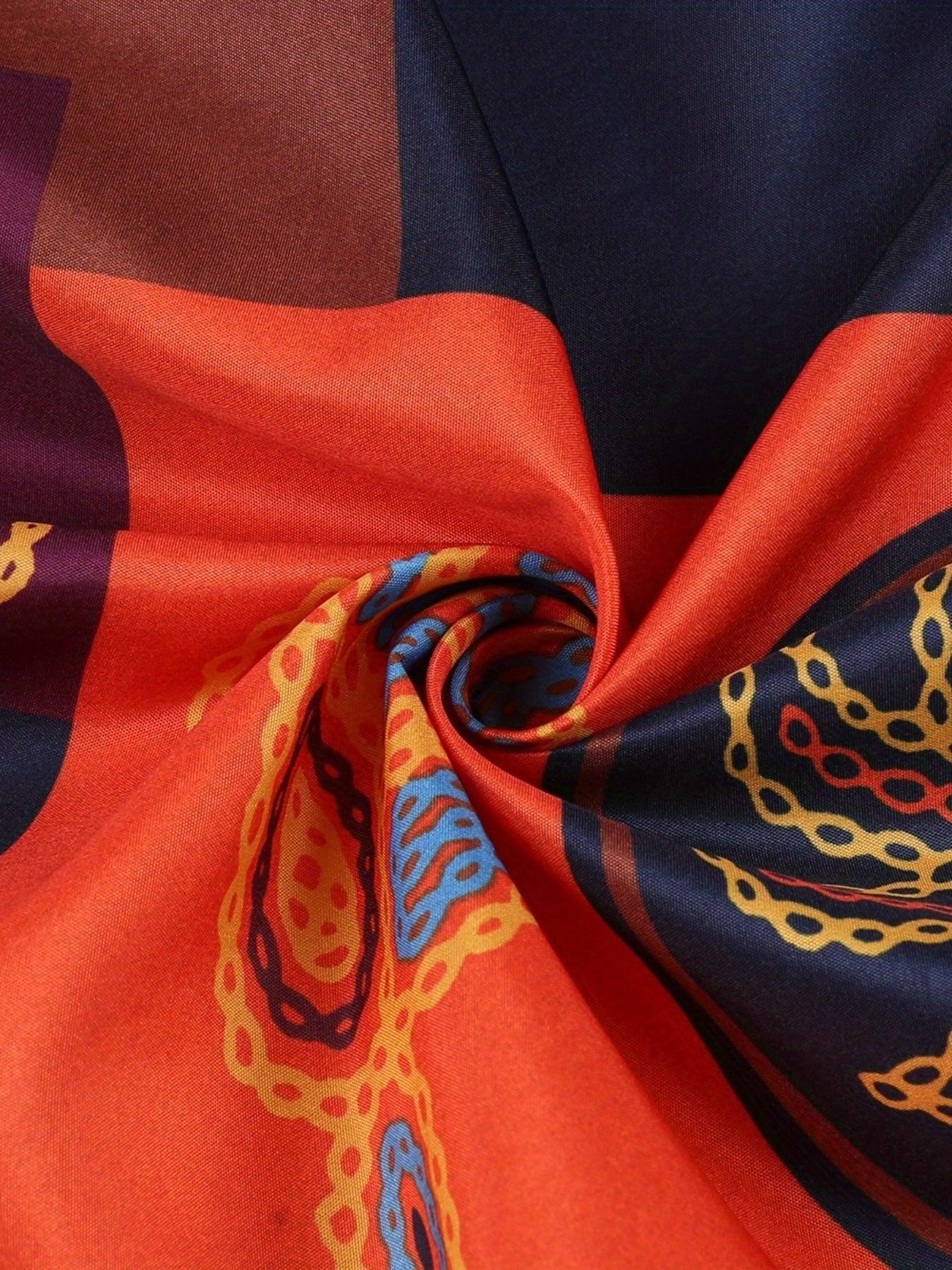 Vestido Estampado Étnico com Decote em V
