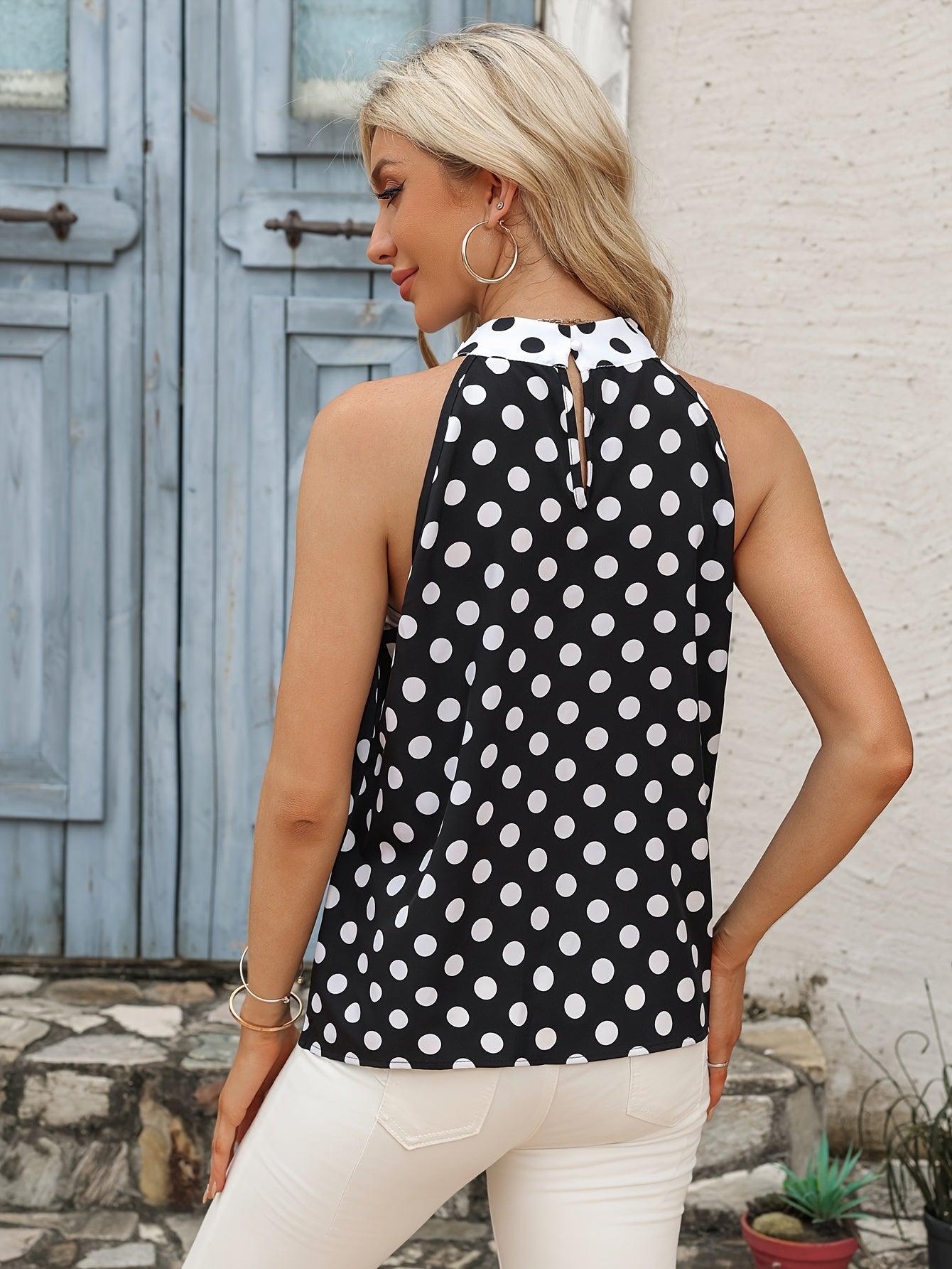 Blusa Ombro a Ombro com Estampa de Poá